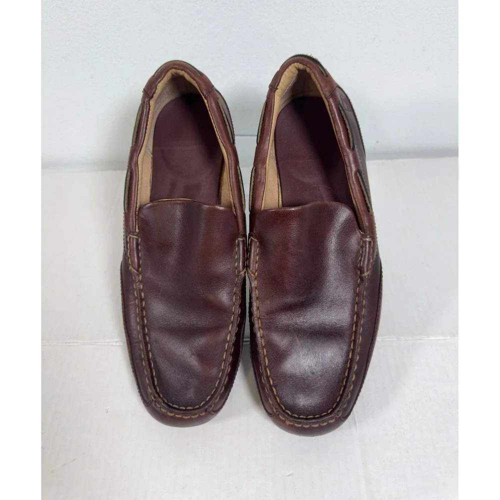 Sperry Top-Sider Loafers Men 9.5M Brown Leather Slip-On Moc Toe Preppy Boat Shoe